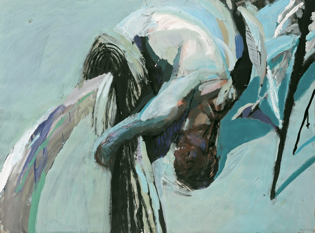 Neo Rauch: Zu Turnier (Tournier) „Freitag oder im Schosse des Pazifik“, Blatt 1, 1987